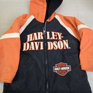 Harley Davidson Boys Reversible Full Zip Hooded Jacket size 5